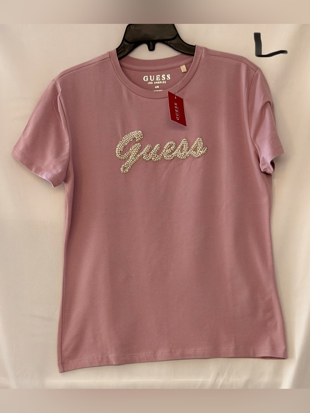 Guess Pink Crystal Logo Tee